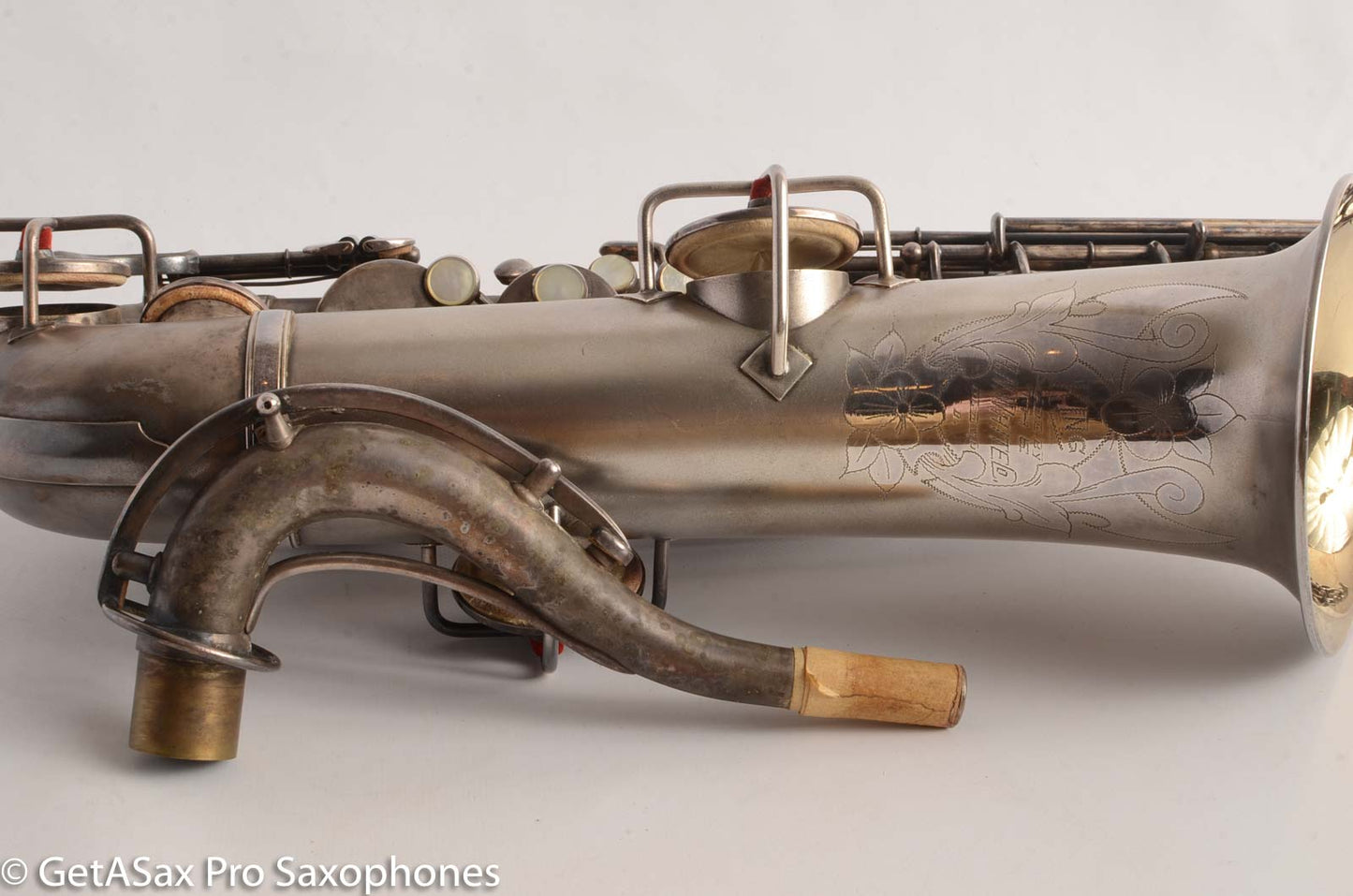 King C Melody Saxophone Original Silver Plate Good Condition needs Overhaul 63607