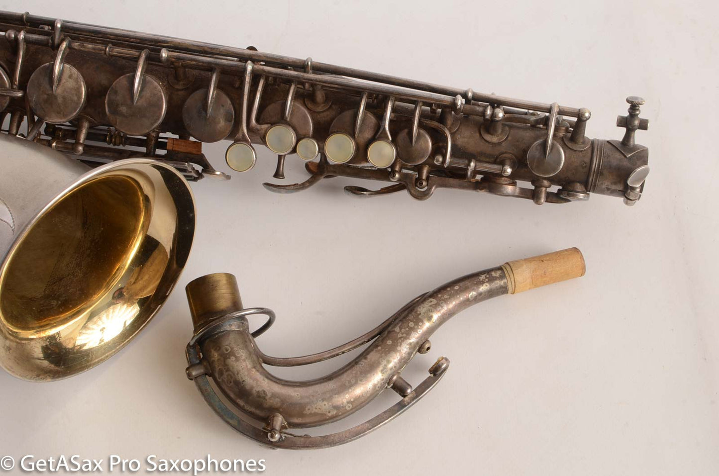 King C Melody Saxophone Original Silver Plate Good Condition needs Overhaul 63607