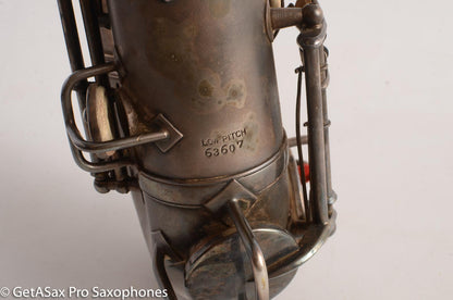 King C Melody Saxophone Original Silver Plate Good Condition needs Overhaul 63607