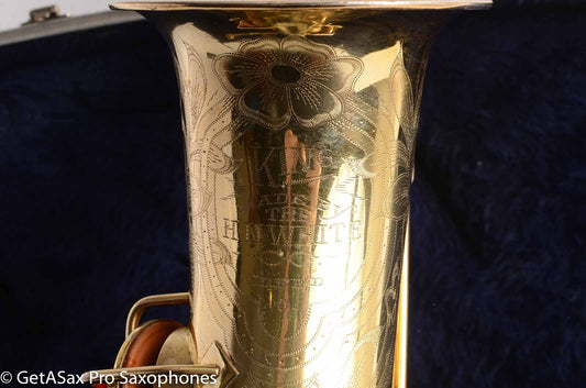 King Alto Saxophone Original Gold Plate Old Pads Beautiful Engraving 105999