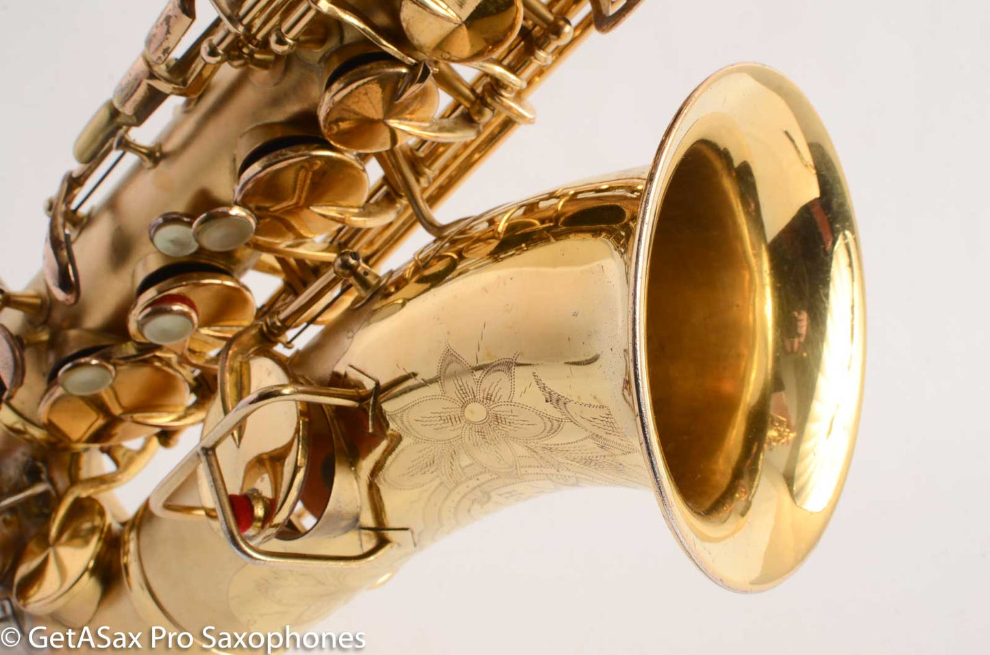 King Alto Saxophone Original Gold Plate Old Pads Beautiful Engraving 105999