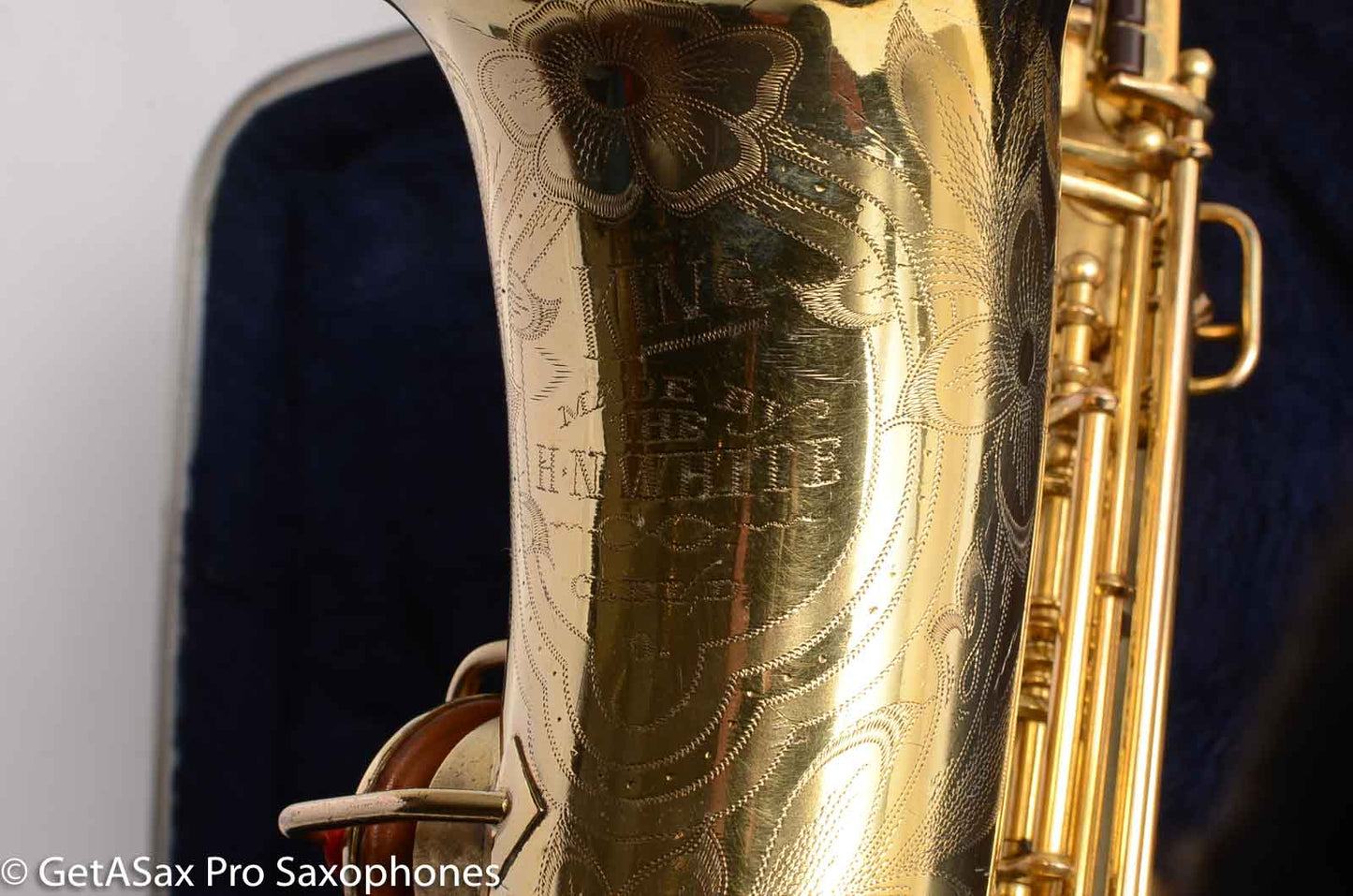 King Alto Saxophone Original Gold Plate Old Pads Beautiful Engraving 105999