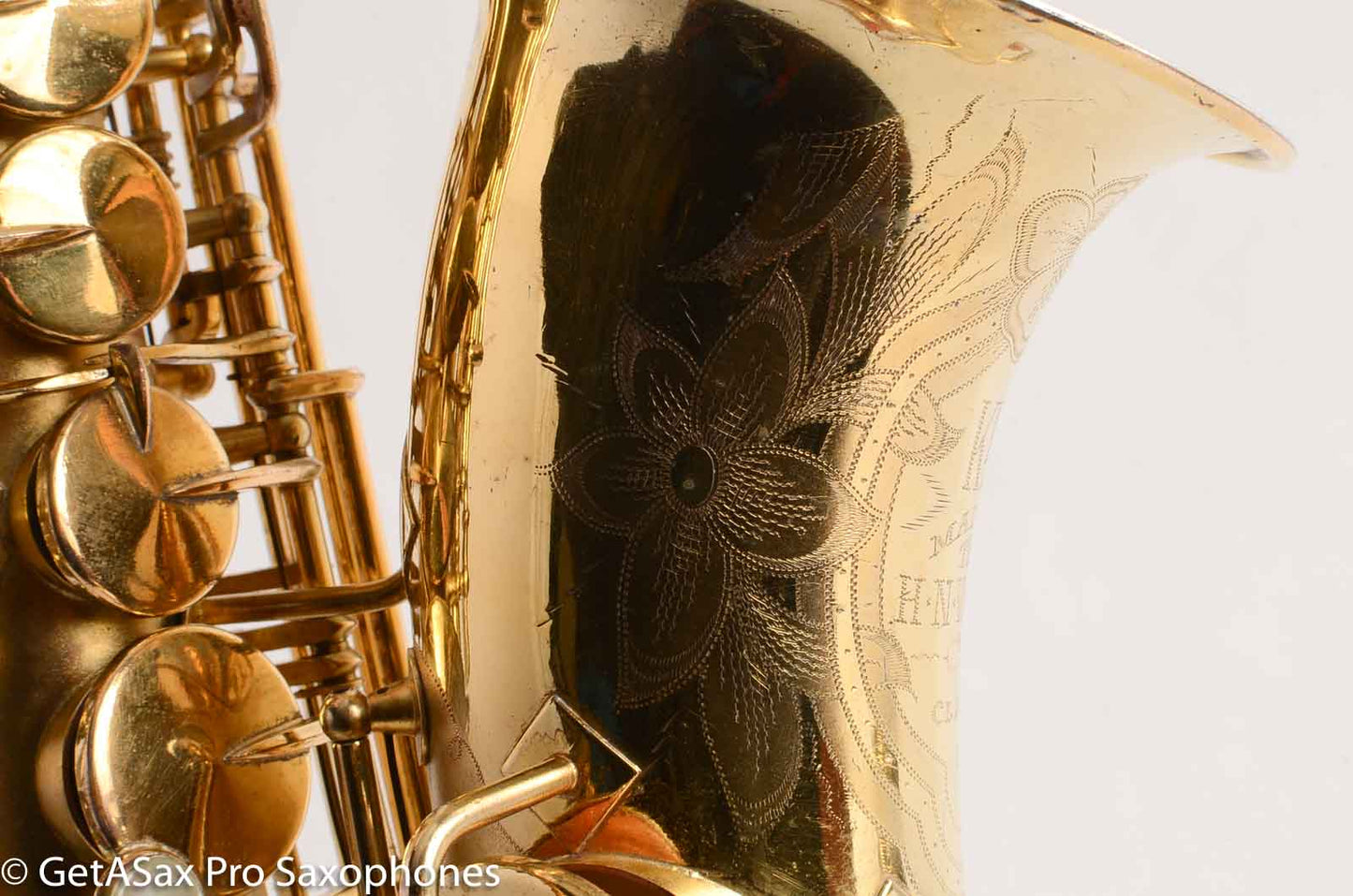 King Alto Saxophone Original Gold Plate Old Pads Beautiful Engraving 105999