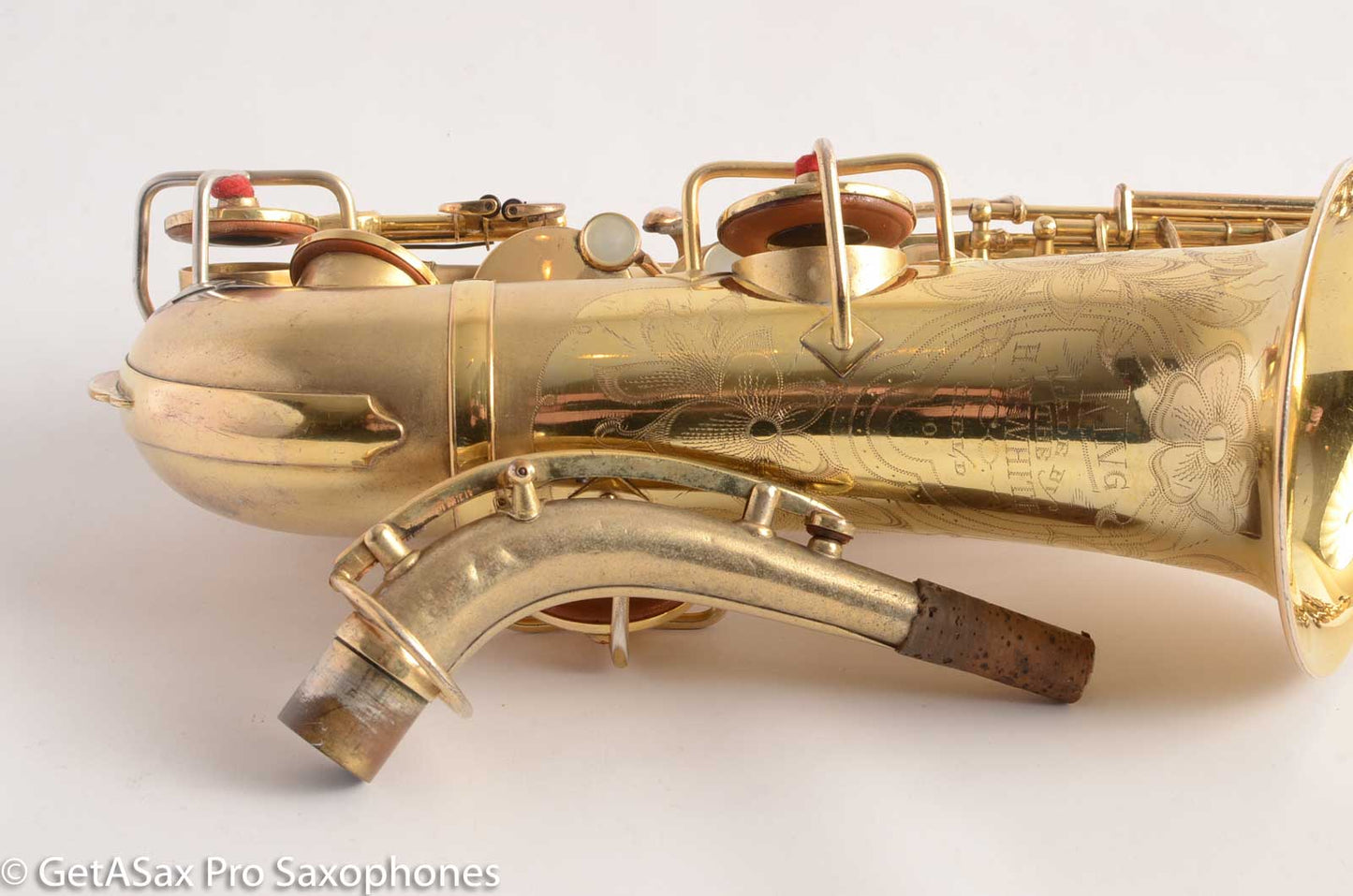 King Alto Saxophone Original Gold Plate Old Pads Beautiful Engraving 105999