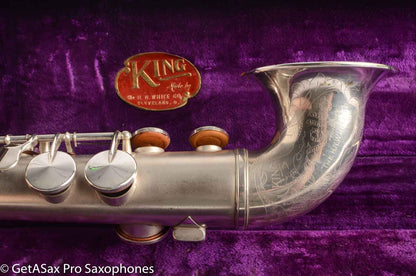 King Saxello Soprano Tipped Bell Bent Neck Near Pristine Silver Plate