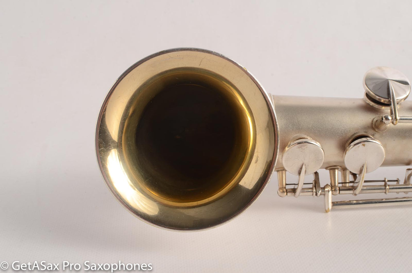 King Saxello Soprano Tipped Bell Bent Neck Near Pristine Silver Plate