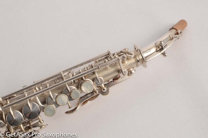 King Saxello Soprano Tipped Bell Bent Neck Near Pristine Silver Plate