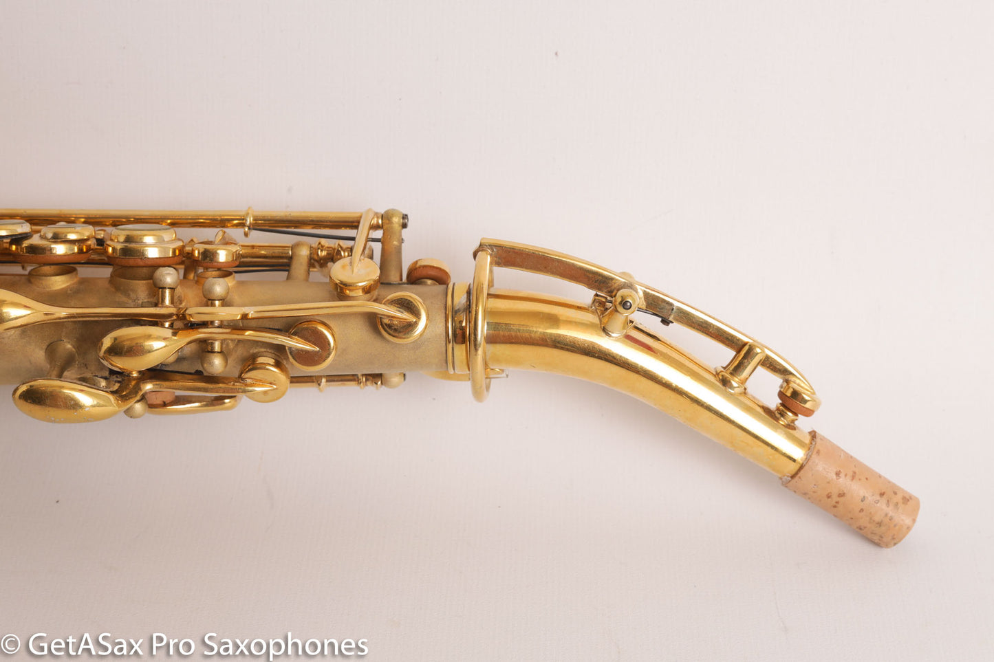 King Saxello Soprano Bent Neck and Bell Original GOLD Plate Fresh Overhaul!