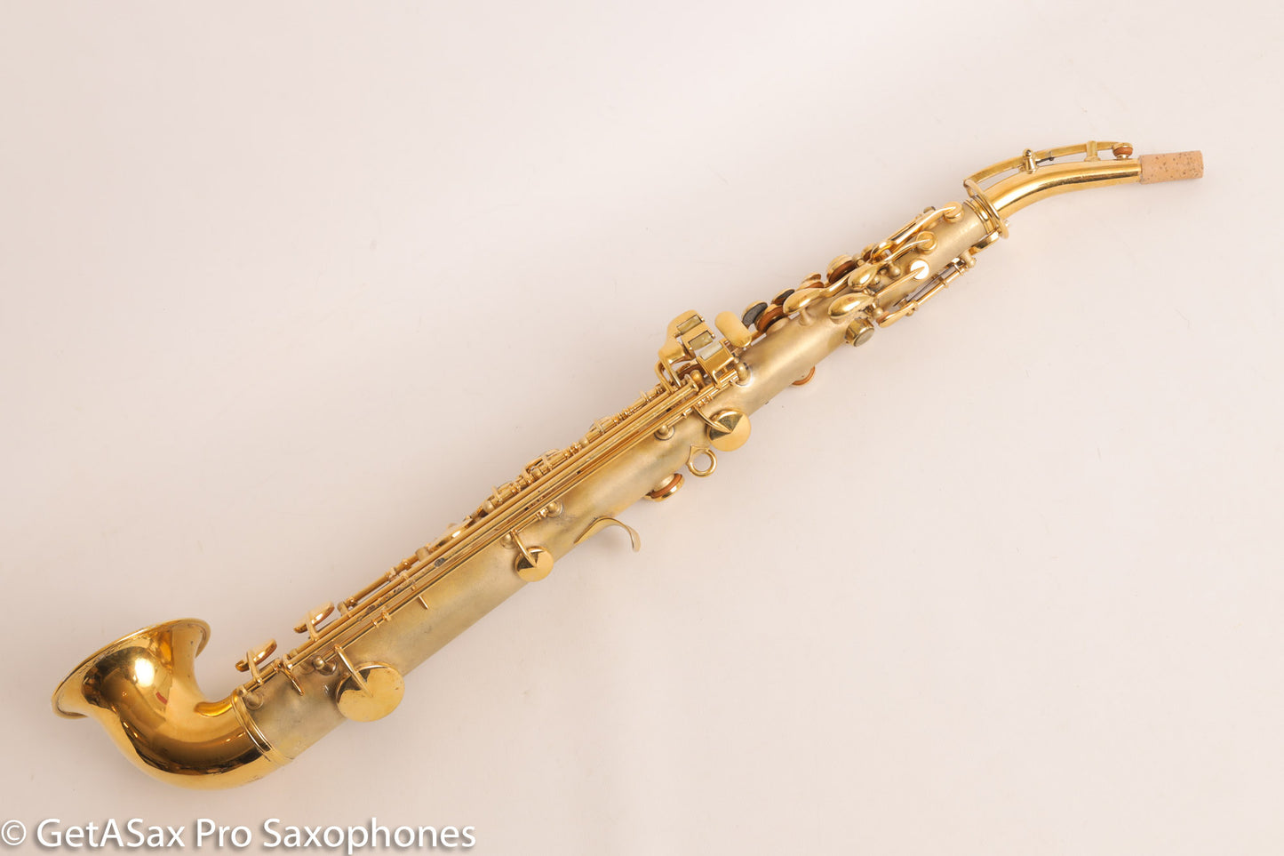 King Saxello Soprano Bent Neck and Bell Original GOLD Plate Fresh Overhaul!