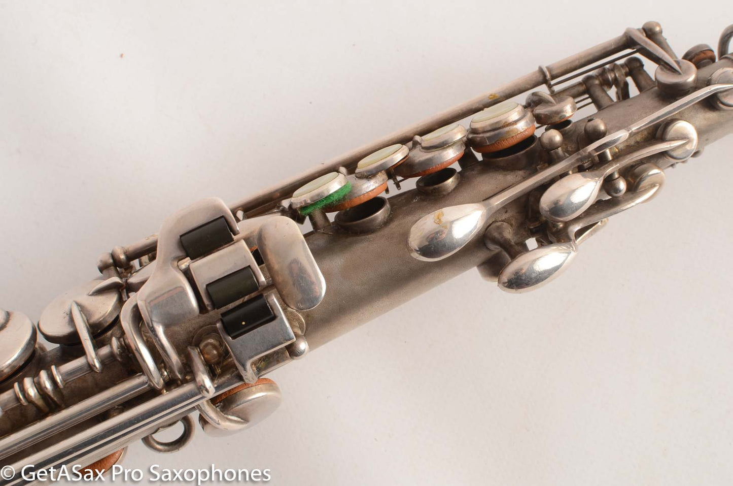 King Saxello Soprano Saxophone Original Silver Plate Playable 68745