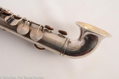 King Saxello Soprano Saxophone Original Silver Plate Playable 68745