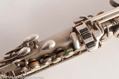 King Saxello Soprano Saxophone Original Silver Plate Playable 68745