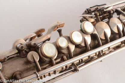 King Saxello Soprano Saxophone Original Silver Plate Playable 68745