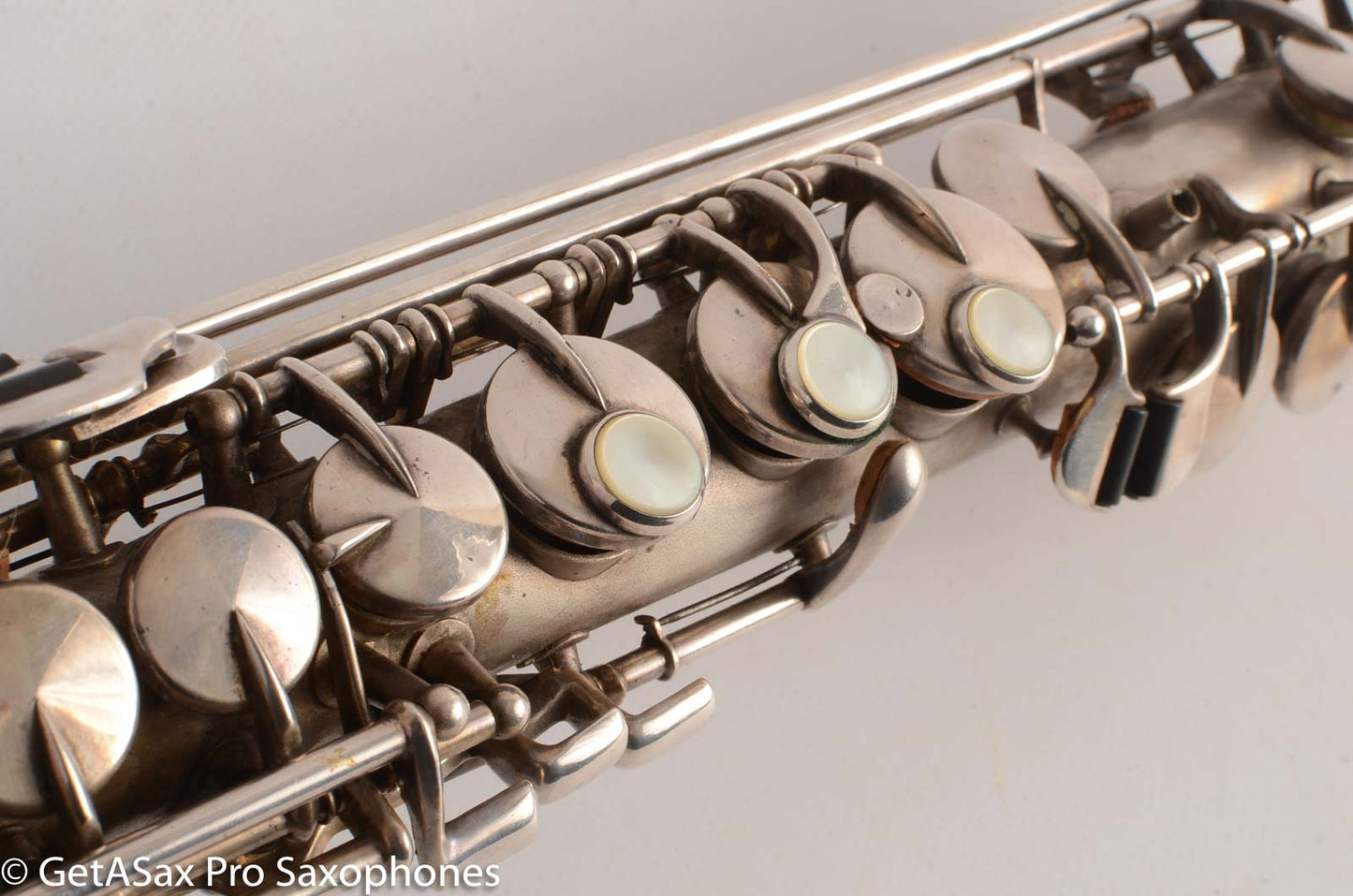 King Saxello Soprano Saxophone Original Silver Plate Playable 68745