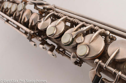 King Saxello Soprano Saxophone Original Silver Plate Playable 68745