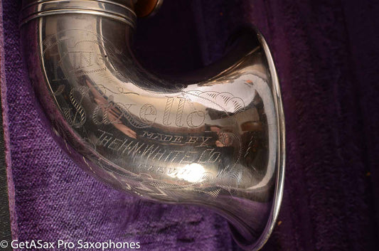 King Saxello Soprano Saxophone Original Silver Plate Playable 68745