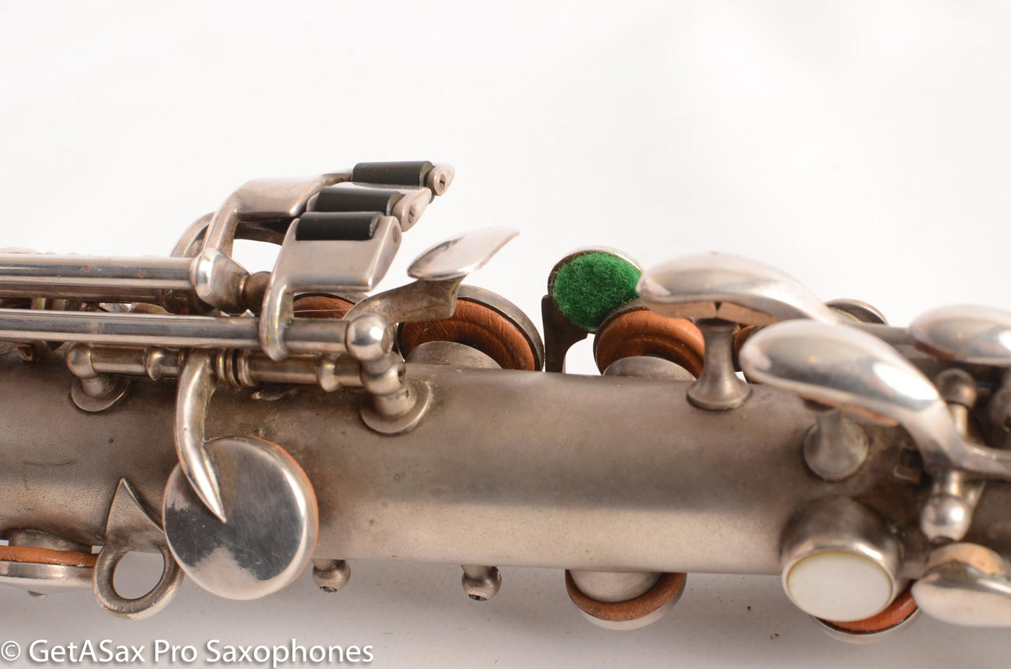 King Saxello Soprano Saxophone Original Silver Plate Playable 68745