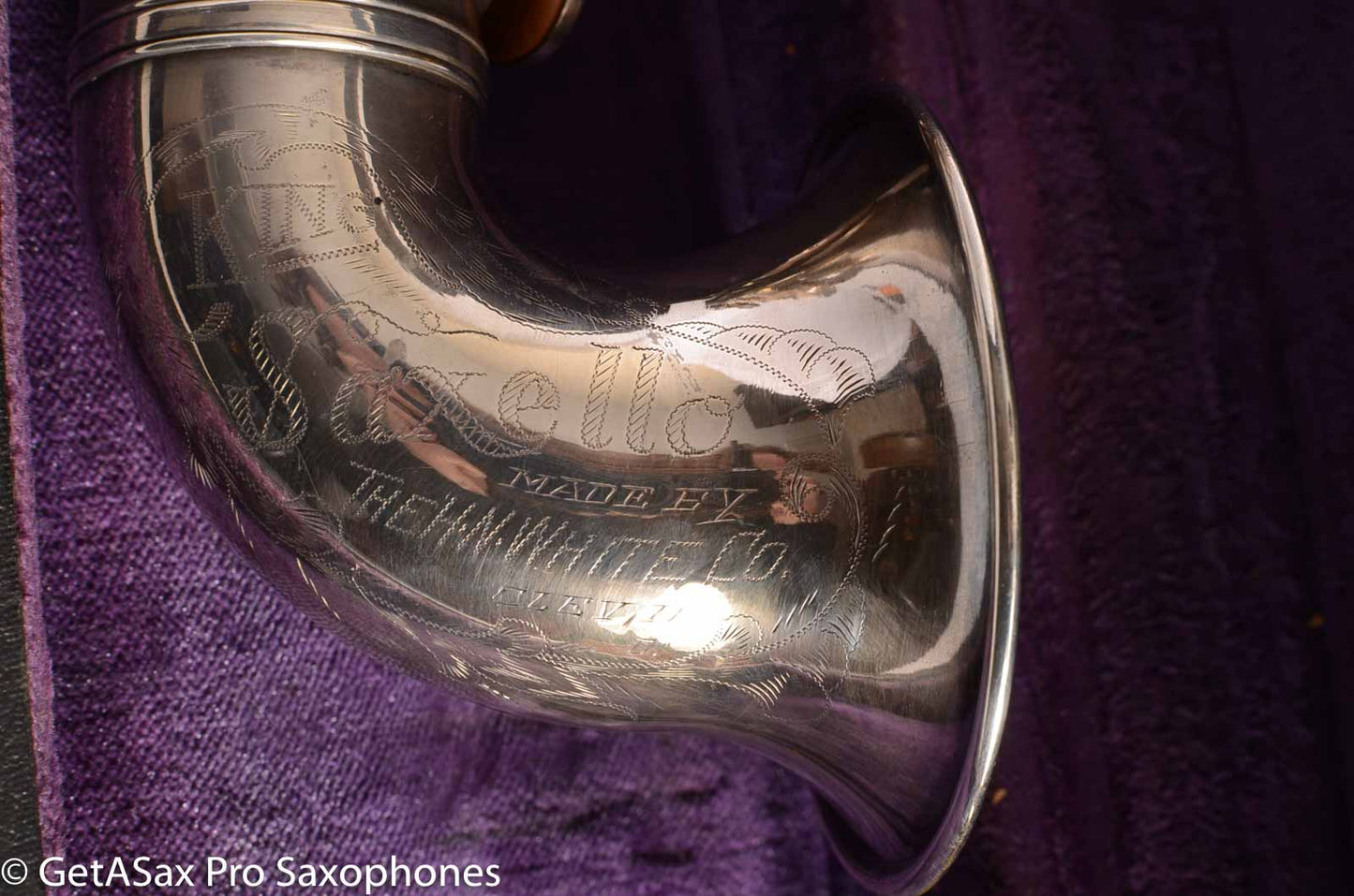 King Saxello Soprano Saxophone Original Silver Plate Playable 68745