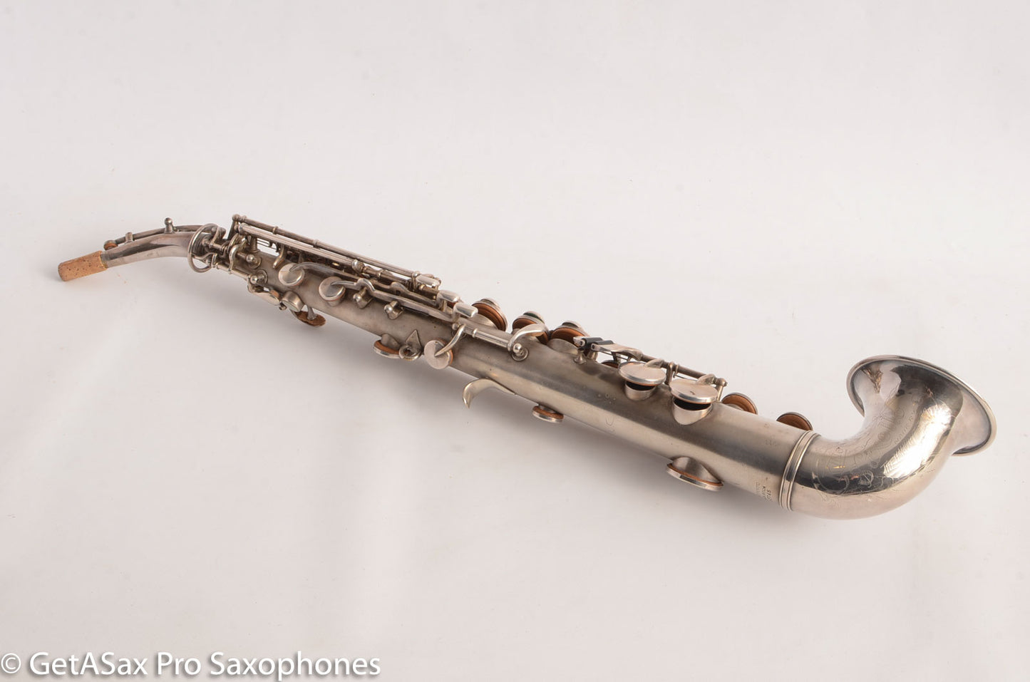 King Saxello Soprano Saxophone Original Silver Plate Playable 68745