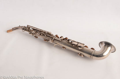 King Saxello Soprano Saxophone Original Silver Plate Playable 68745