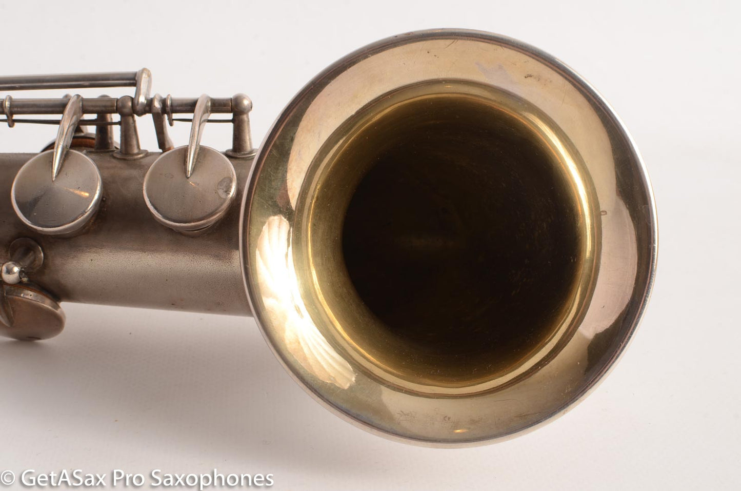 King Saxello Soprano Saxophone Original Silver Plate Playable 68745