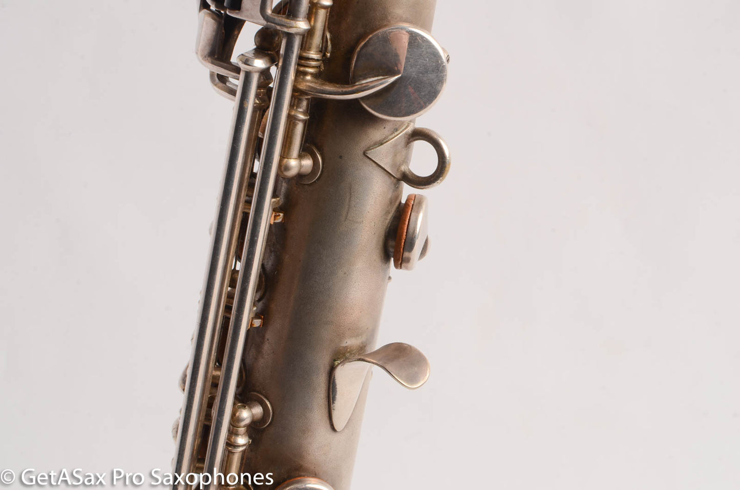 King Saxello Soprano Saxophone Original Silver Plate Playable 68745