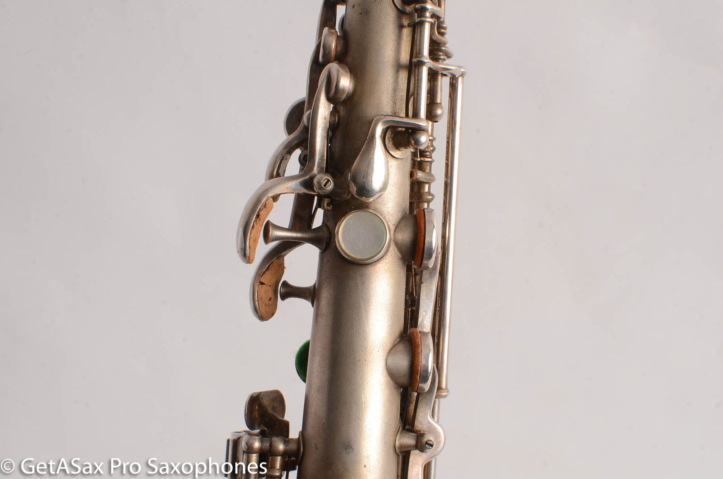 King Saxello Soprano Saxophone Original Silver Plate Playable 68745