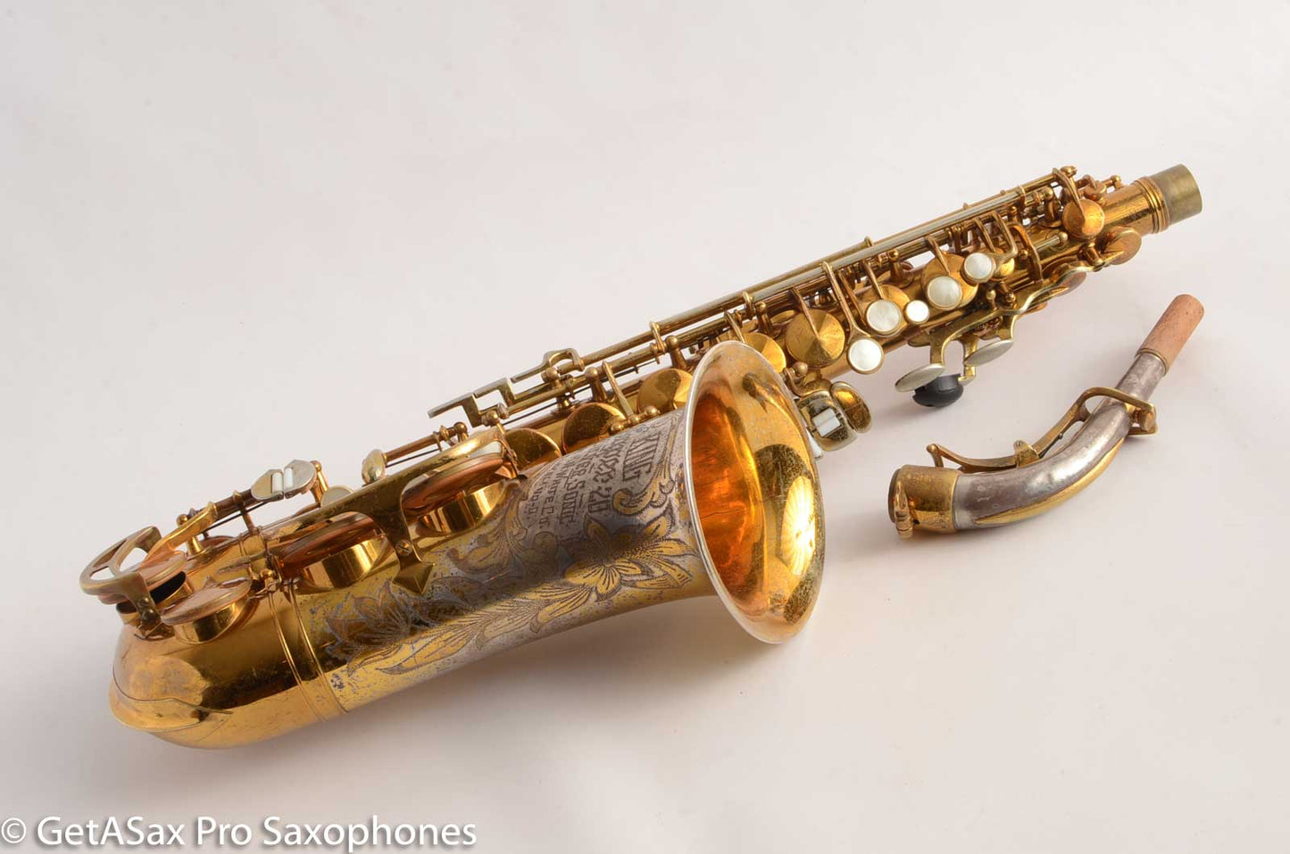 King SilverSonic Super 20 Alto Saxophone Original with Gold Leaf Fresh Overhaul! 346933