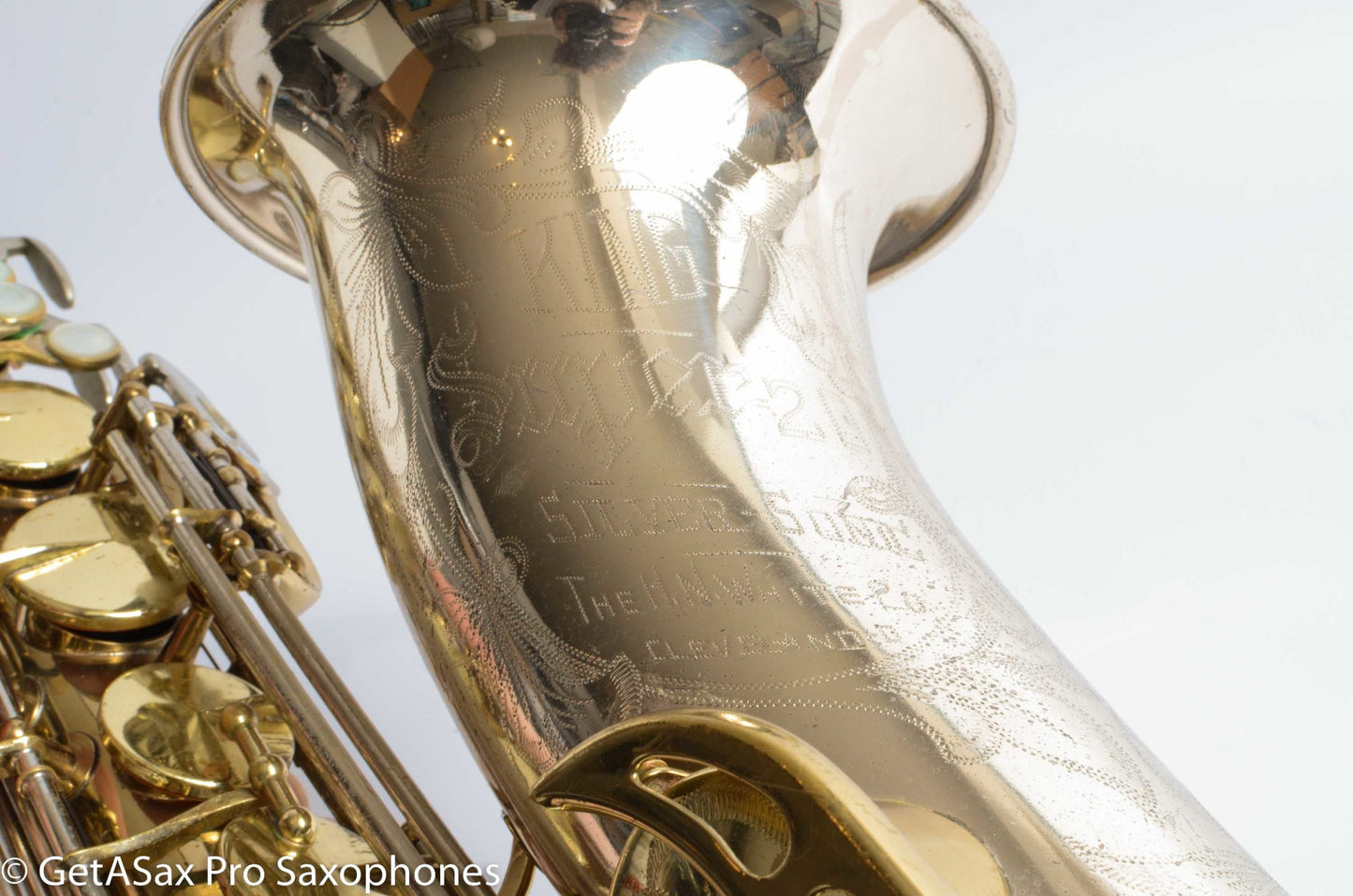 King SilverSonic Tenor Cleveland ‘Series III’ Double Socket Neck Good Pads Plays Great! 376648