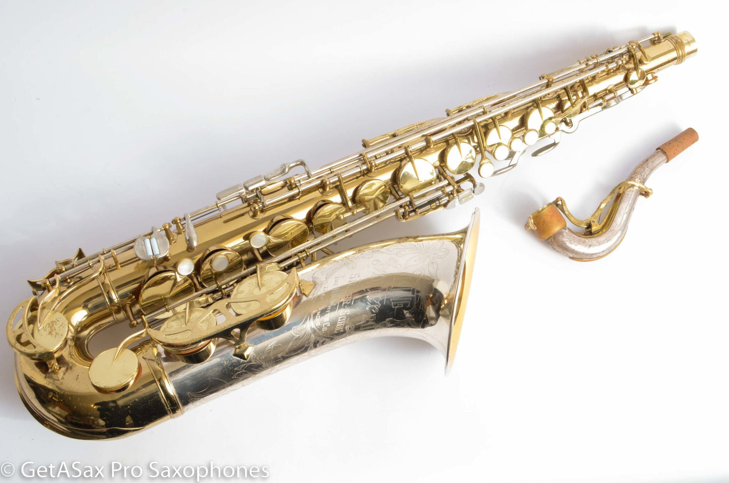 King SilverSonic Tenor Cleveland ‘Series III’ Double Socket Neck Good Pads Plays Great! 376648