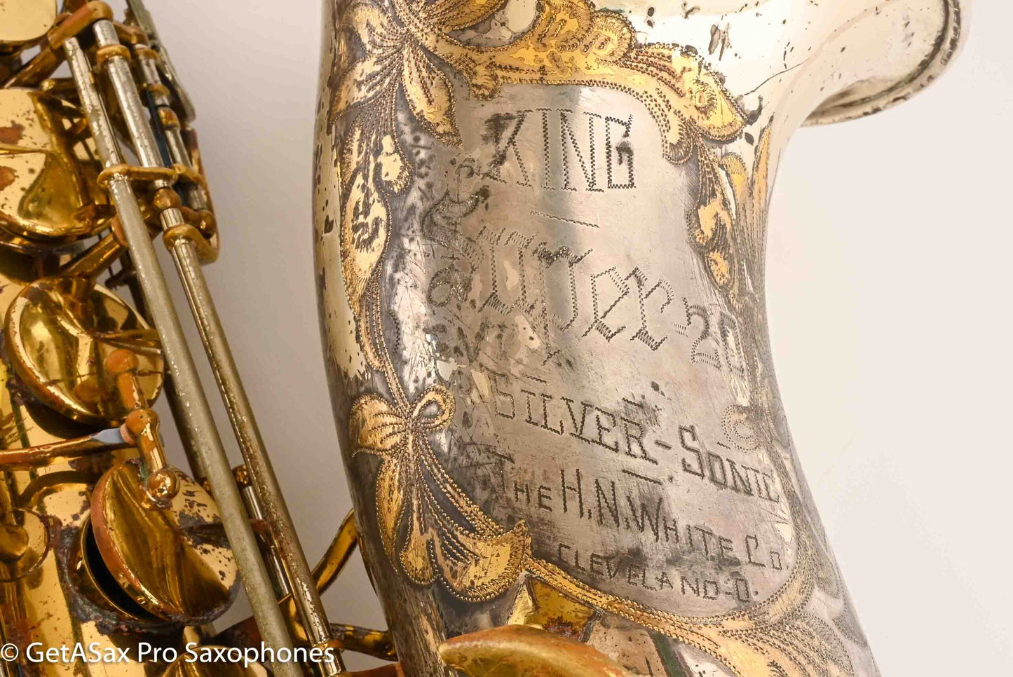 King SilverSonic Tenor with Full Pearls and Gold in the Engraving Special Order Fresh Overhaul! 406210