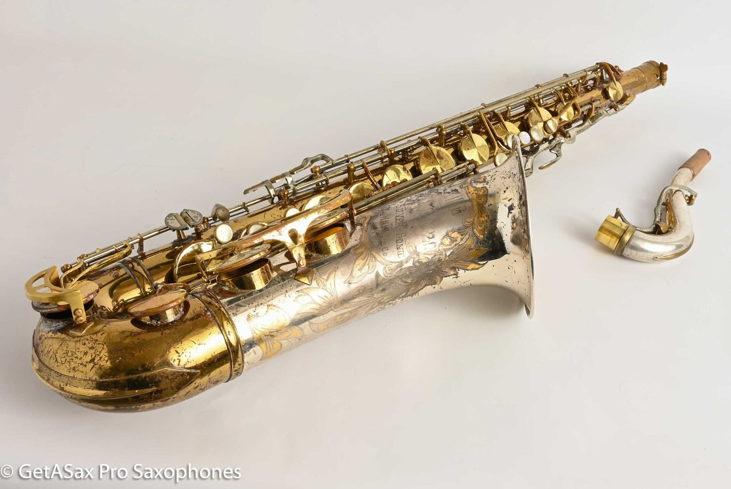 King SilverSonic Tenor with Full Pearls and Gold in the Engraving Special Order Fresh Overhaul! 406210