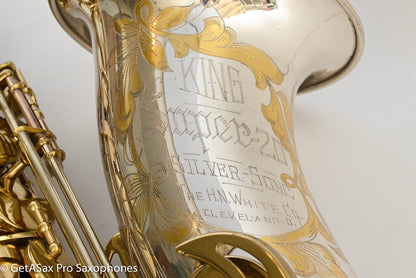 King Series II Silversonic Full Pearls Tenor Saxophone Matt Stohrer Overhaul Exceptional 328630