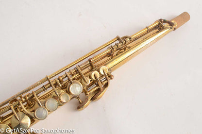 King Original Gold Plate Soprano Saxophone Beautiful Engraving 56362