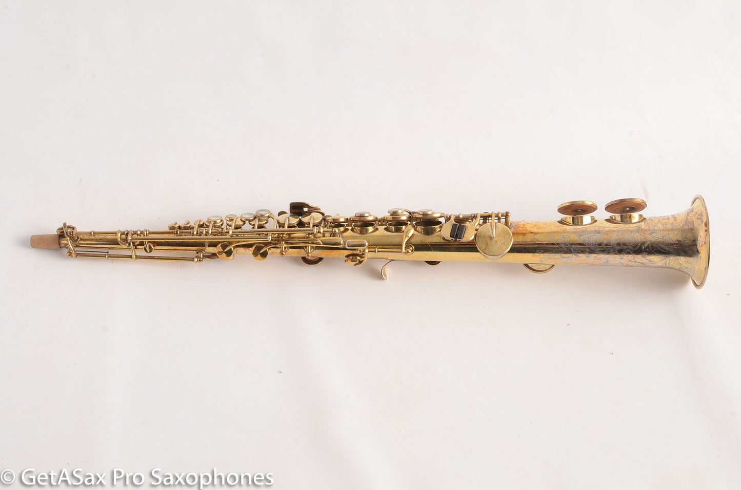 King Original Gold Plate Soprano Saxophone Beautiful Engraving 56362