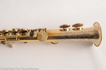 King Original Gold Plate Soprano Saxophone Beautiful Engraving 56362