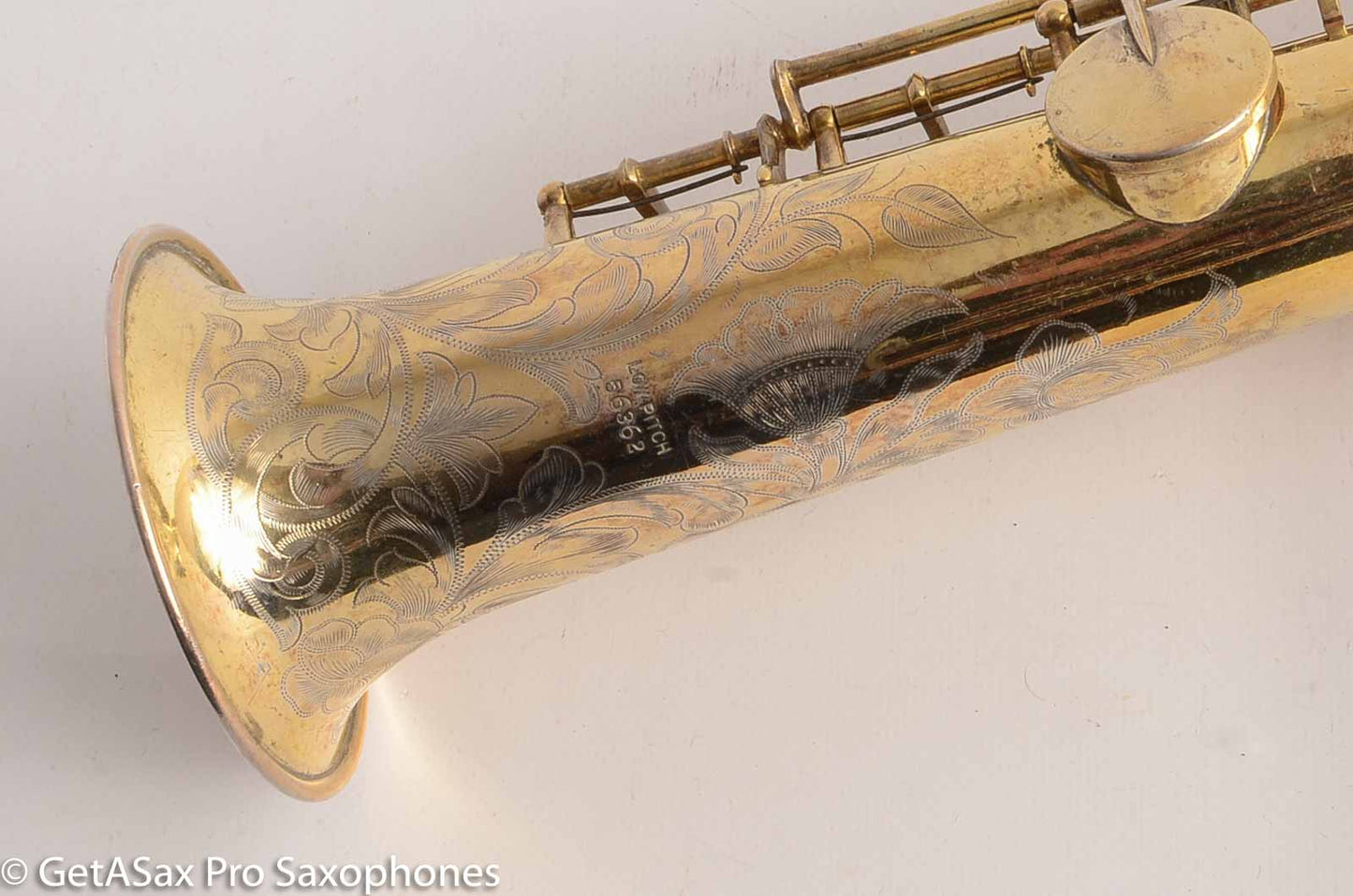King Original Gold Plate Soprano Saxophone Beautiful Engraving 56362