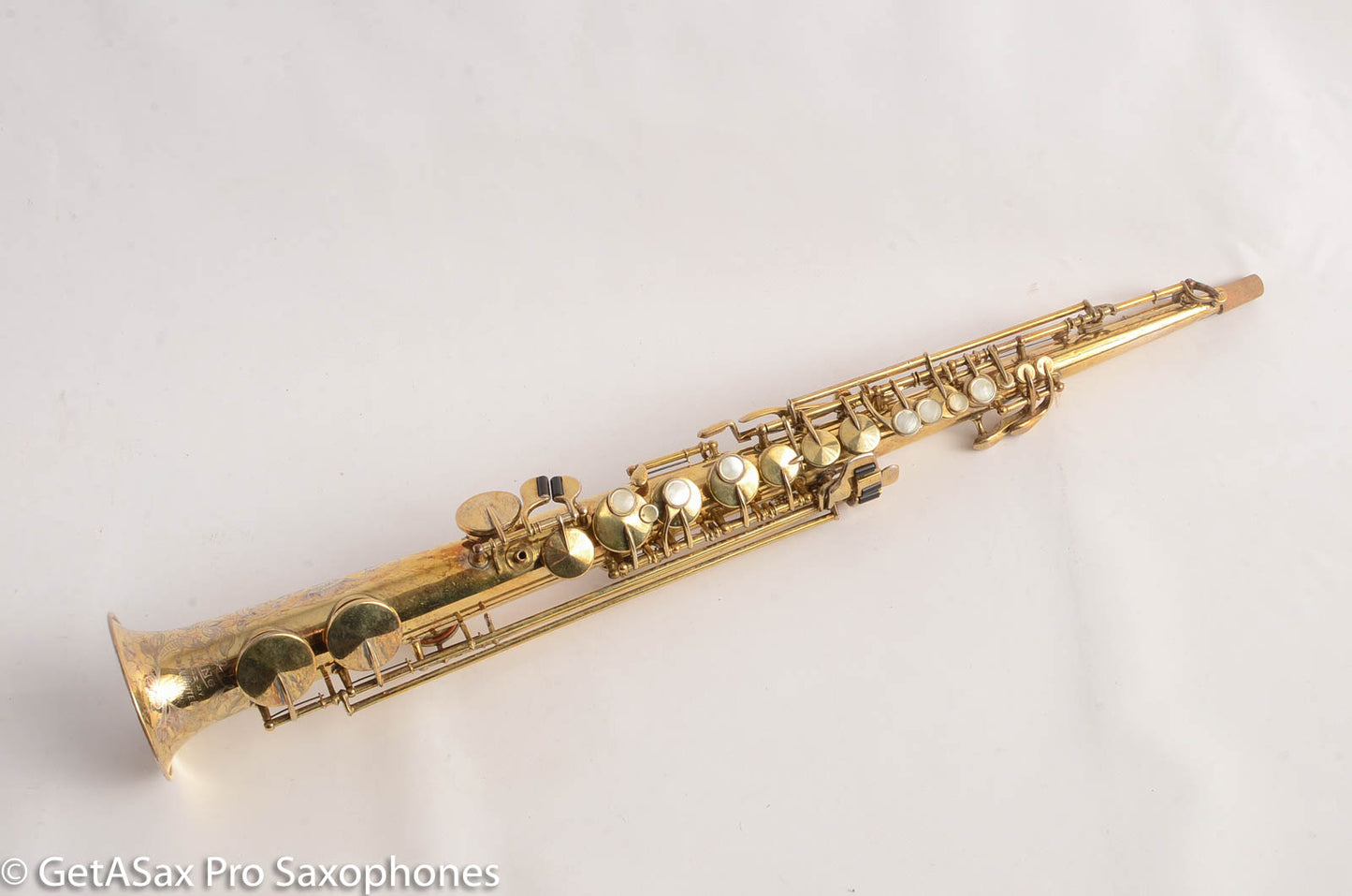 King Original Gold Plate Soprano Saxophone Beautiful Engraving 56362