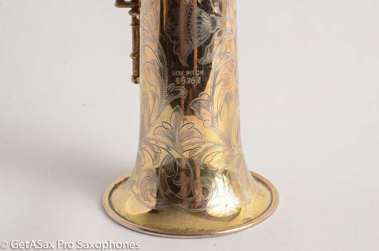 King Original Gold Plate Soprano Saxophone Beautiful Engraving 56362