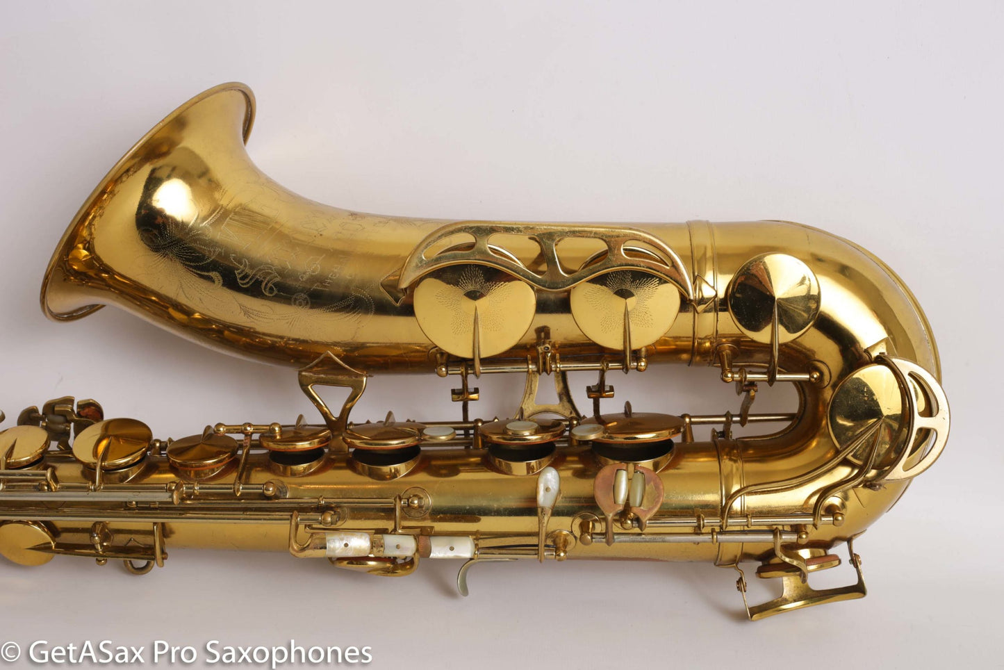 King Super 20 Tenor Full Pearls Silver Neck Good Shape Relacquer Old Pads Great Deal 298205