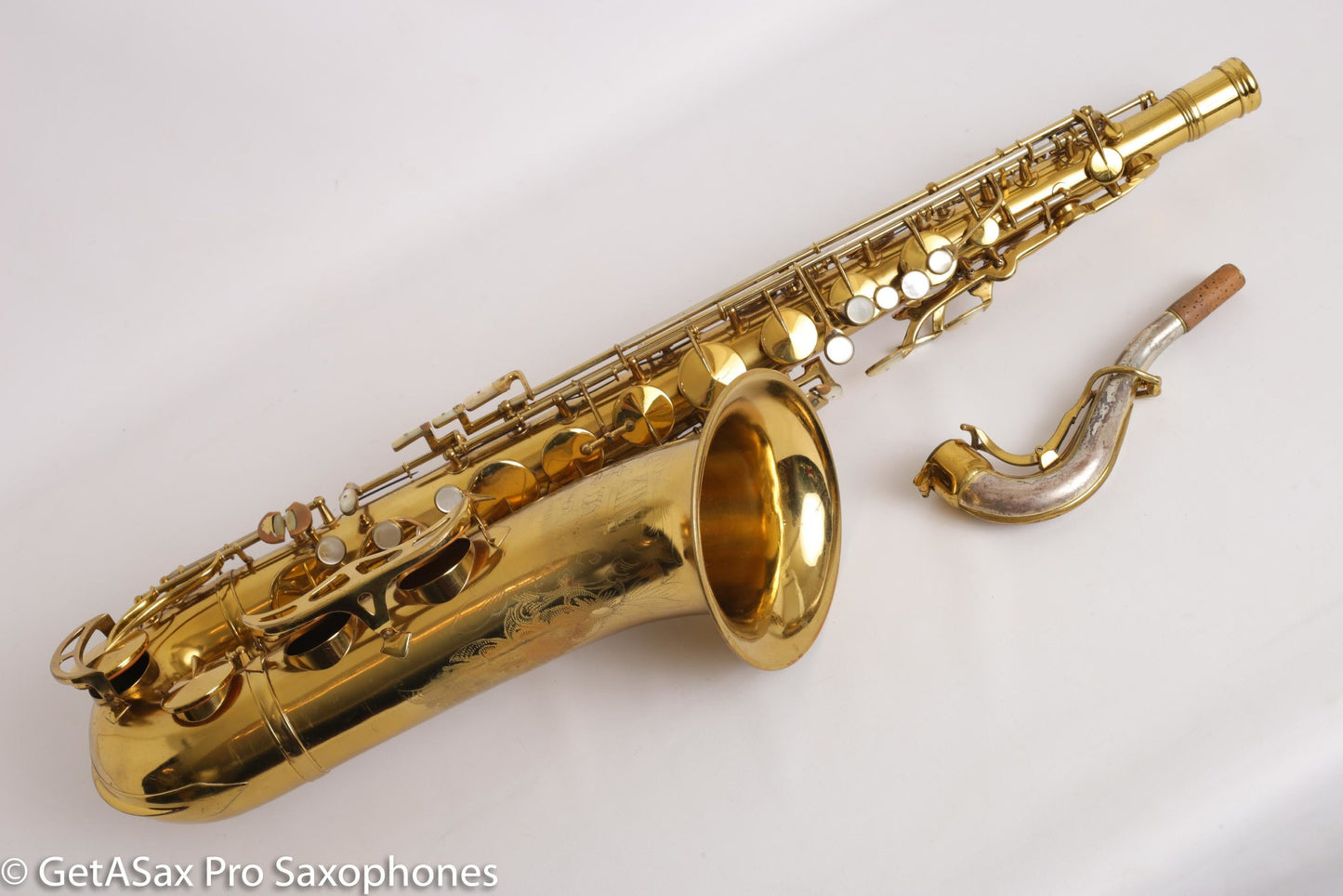 King Super 20 Tenor Full Pearls Silver Neck Good Shape Relacquer Old Pads Great Deal 298205