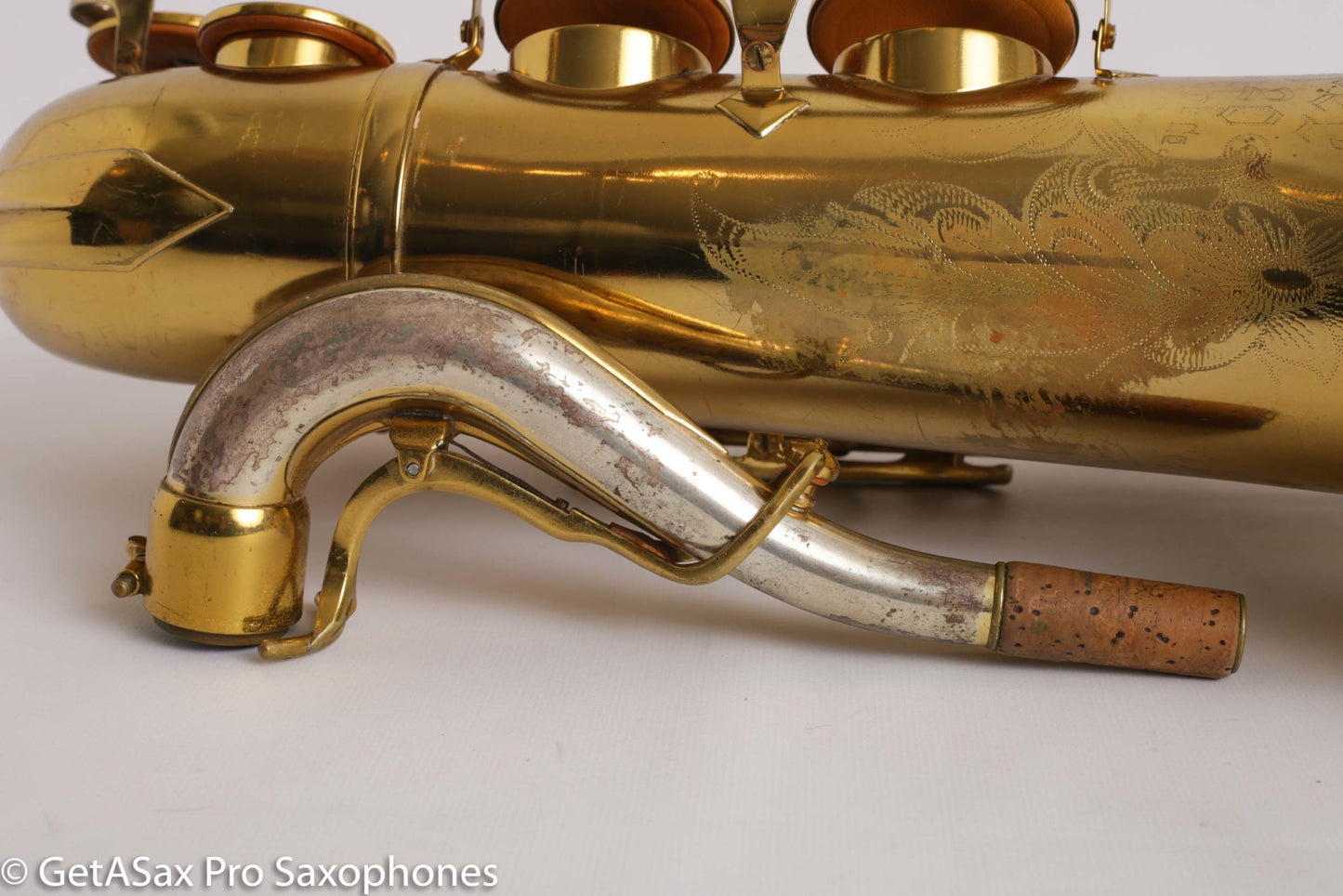 King Super 20 Tenor Full Pearls Silver Neck Good Shape Relacquer Old Pads Great Deal 298205
