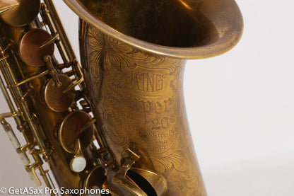 King Super 20 Tenor Original Lacquer Full Pearls Fresh Overhaul Fantastic! 299686