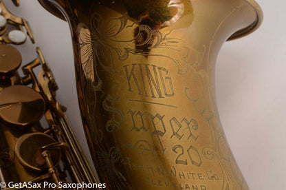 King Super 20 Tenor Saxophone Original Lacquer Original pads Warranty Card Amazing!