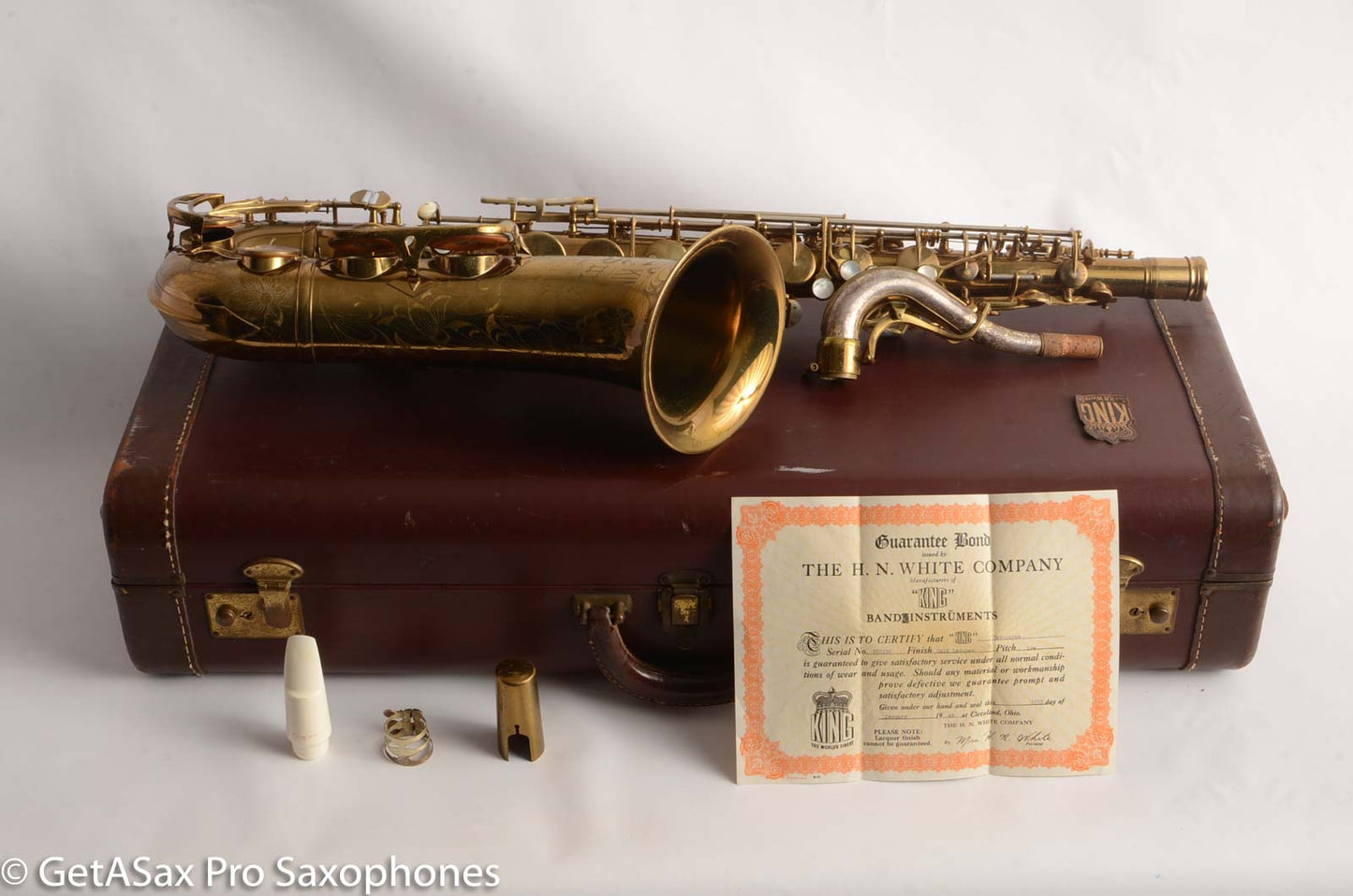 King Super 20 Tenor Saxophone Original Lacquer Original pads Warranty Card Amazing!