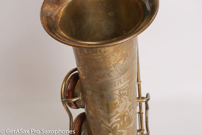 King Zephyr Special Alto Worn Original Gold Plate Rare!