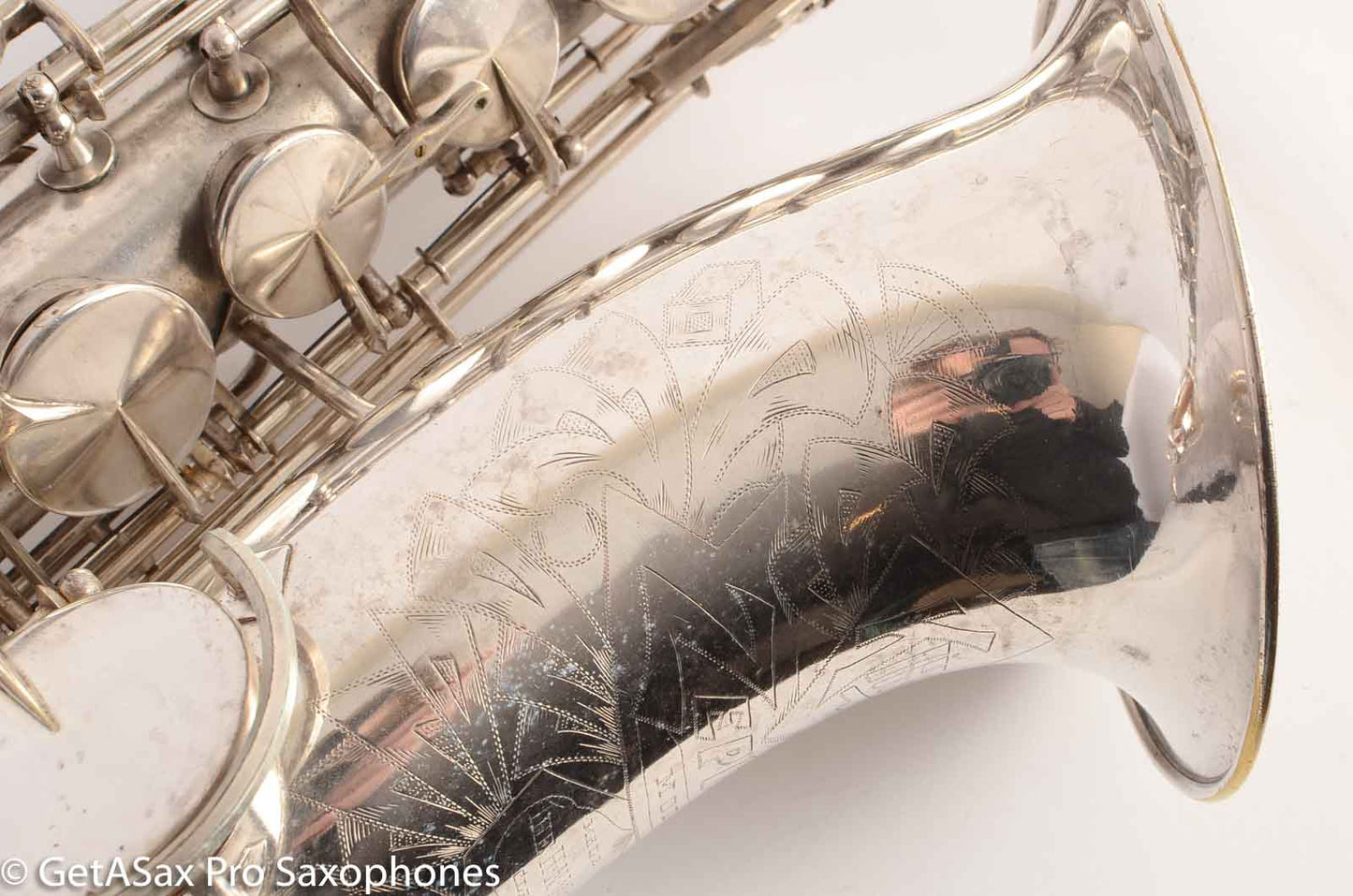 King Zephyr Tenor Saxophone Original Silver Plate Excellent Condition 202108