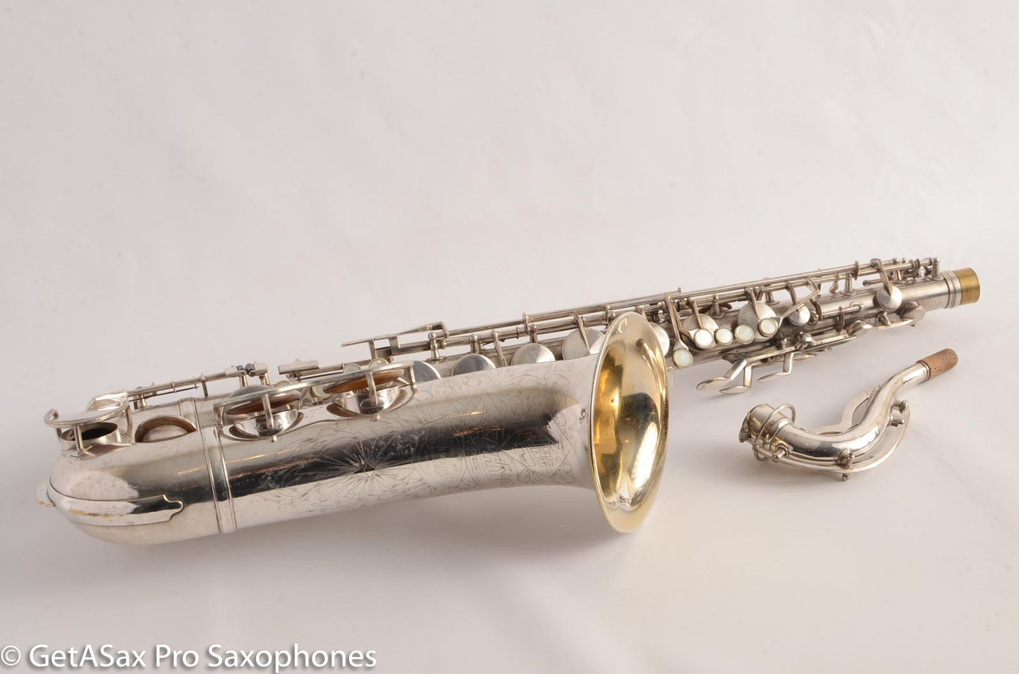 King Zephyr Tenor Saxophone Original Silver Plate Excellent Condition 202108