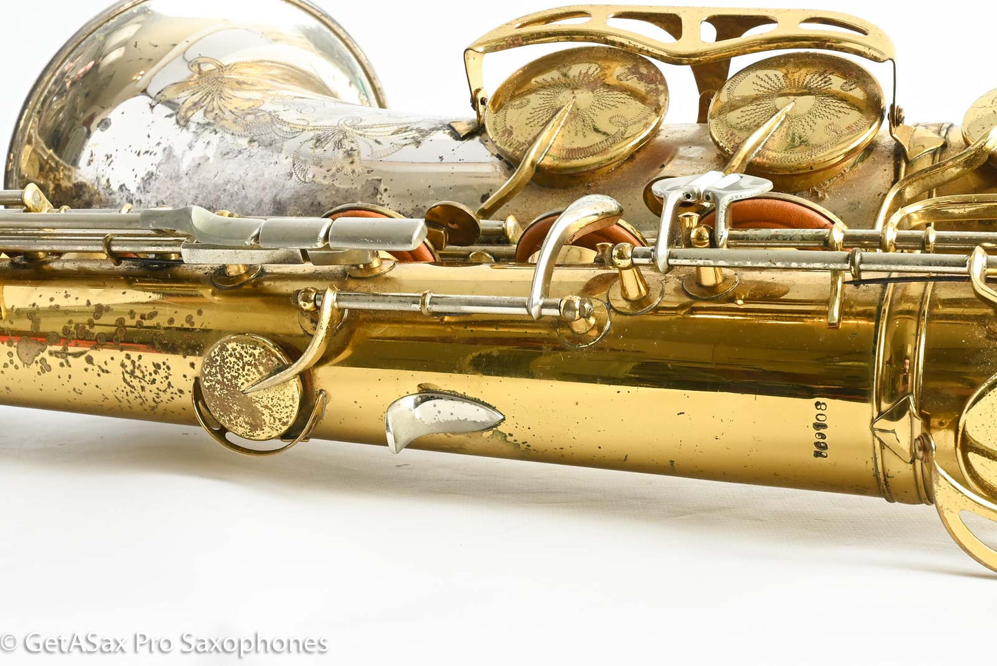 King SilverSonic Tenor 1959 Original Lacquer Gold in Engraving Double Socket Neck! 369108