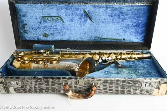 King SilverSonic Tenor 1959 Original Lacquer Gold in Engraving Double Socket Neck! 369108